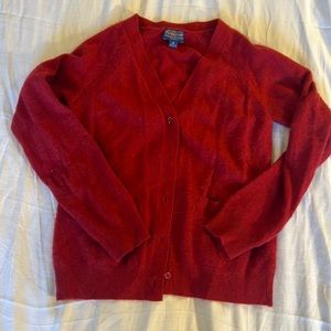 Pendleton red 100% cashmere cardigan